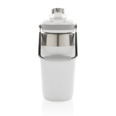 Vue Bouteille isotherme 500ml avec bouchon double fonction de couleur blanc| Krokrodeal