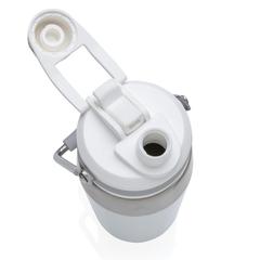 Vue Bouteille isotherme 500ml avec bouchon double fonction de couleur blanc| Krokrodeal