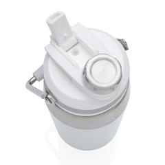 Vue Bouteille isotherme 500ml avec bouchon double fonction de couleur blanc| Krokrodeal