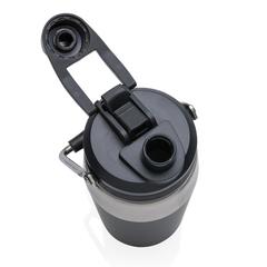 Vue Bouteille isotherme 500ml avec bouchon double fonction de couleur noir| Krokrodeal