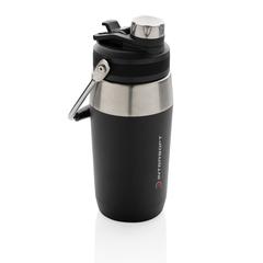 Vue Bouteille isotherme 500ml avec bouchon double fonction de couleur noir| Krokrodeal