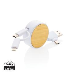 Vue Câble Ontario 6-en-1 rétractable en plastique recyclé RCS de couleur blanc| Krokrodeal