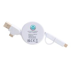 Vue Câble Ontario 6-en-1 rétractable en plastique recyclé RCS de couleur blanc| Krokrodeal
