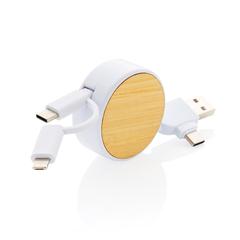 Vue Câble Ontario 6-en-1 rétractable en plastique recyclé RCS de couleur blanc| Krokrodeal