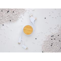 Vue Câble Ontario 6-en-1 rétractable en plastique recyclé RCS de couleur blanc| Krokrodeal