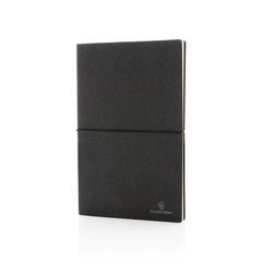 Vue Carnet de notes A5 en cuir recyclé de couleur gris| Krokrodeal