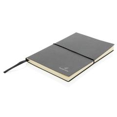 Vue Carnet de notes A5 en cuir recyclé de couleur gris| Krokrodeal