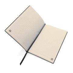 Vue Carnet de notes A5 en cuir recyclé de couleur gris| Krokrodeal