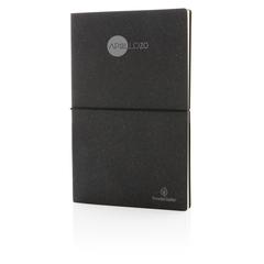 Vue Carnet de notes A5 en cuir recyclé de couleur gris| Krokrodeal