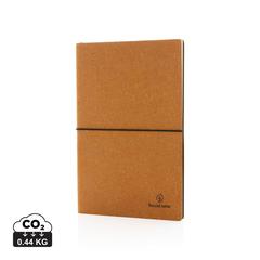 Vue Carnet de notes A5 en cuir recyclé de couleur marron| Krokrodeal