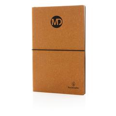 Vue Carnet de notes A5 en cuir recyclé de couleur marron| Krokrodeal