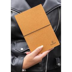 Vue Carnet de notes A5 en cuir recyclé de couleur marron| Krokrodeal