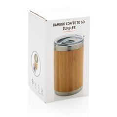 Vue Tasse coffee to go en bambou de couleur marron| Krokrodeal