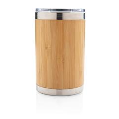 Vue Tasse coffee to go en bambou de couleur marron| Krokrodeal