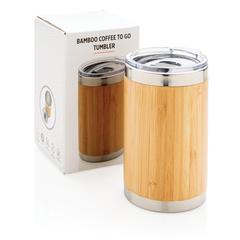 Vue Tasse coffee to go en bambou de couleur marron| Krokrodeal