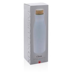 Vue Bouteille isotherme et étanche avec couvercle en acier Clima de couleur blanc| Krokrodeal