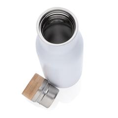 Vue Bouteille isotherme et étanche avec couvercle en acier Clima de couleur blanc| Krokrodeal