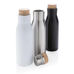 Vue Bouteille isotherme et étanche avec couvercle en acier Clima de couleur blanc| Krokrodeal