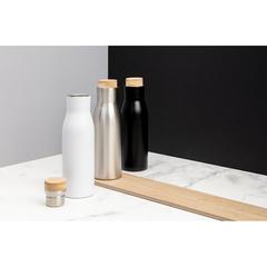 Vue Bouteille isotherme et étanche avec couvercle en acier Clima de couleur blanc| Krokrodeal