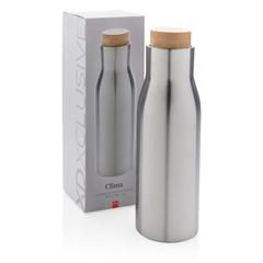 Vue Bouteille isotherme et étanche avec couvercle en acier Clima de couleur gris| Krokrodeal