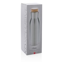 Vue Bouteille isotherme et étanche avec couvercle en acier Clima de couleur gris| Krokrodeal