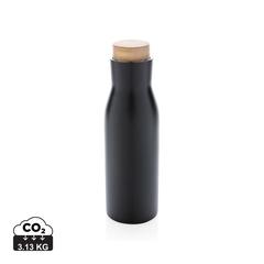Vue Bouteille isotherme et étanche avec couvercle en acier Clima de couleur noir| Krokrodeal