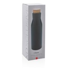 Vue Bouteille isotherme et étanche avec couvercle en acier Clima de couleur noir| Krokrodeal