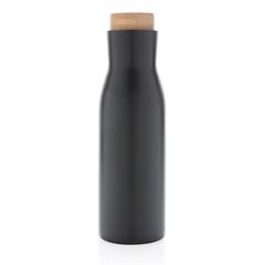 Vue Bouteille isotherme et étanche avec couvercle en acier Clima de couleur noir| Krokrodeal