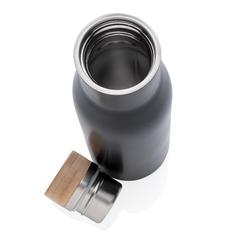 Vue Bouteille isotherme et étanche avec couvercle en acier Clima de couleur noir| Krokrodeal