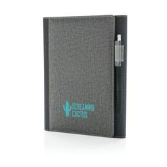 Vue Housse à carnet de notes A5 de couleur gris| Krokrodeal