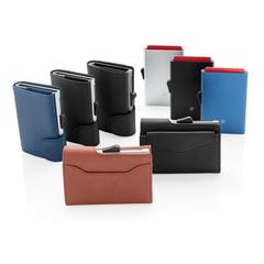 Vue Porte-cartes en aluminium anti RFID C-Secure de couleur gris| Krokrodeal