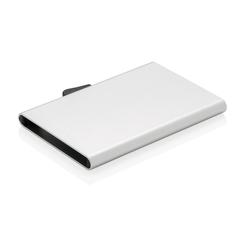 Vue Porte-cartes en aluminium anti RFID C-Secure de couleur gris| Krokrodeal