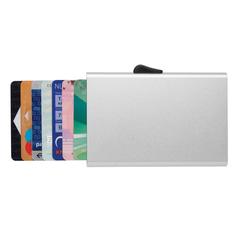 Vue Porte-cartes en aluminium anti RFID C-Secure de couleur gris| Krokrodeal