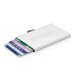 Vue Porte-cartes en aluminium anti RFID C-Secure de couleur gris| Krokrodeal