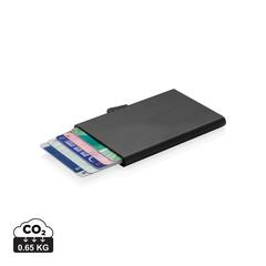 Vue Porte-cartes en aluminium anti RFID C-Secure de couleur noir| Krokrodeal