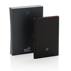 Vue Porte-cartes en aluminium anti RFID C-Secure de couleur noir| Krokrodeal