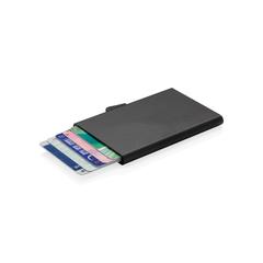 Vue Porte-cartes en aluminium anti RFID C-Secure de couleur noir| Krokrodeal
