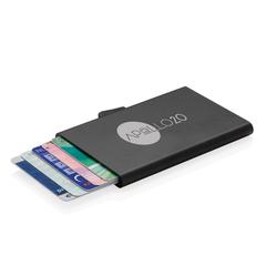 Vue Porte-cartes en aluminium anti RFID C-Secure de couleur noir| Krokrodeal