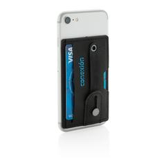 Vue Porte cartes téléphone 3 en 1 de couleur noir| Krokrodeal