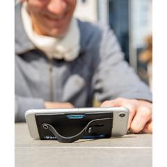Vue Porte cartes téléphone 3 en 1 de couleur noir| Krokrodeal
