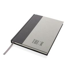 Vue Carnet A5 en Kraft et rPET certifié GRS Words de couleur gris| Krokrodeal