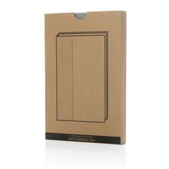 Vue Carnet A5 en Kraft et rPET certifié GRS Words de couleur gris| Krokrodeal