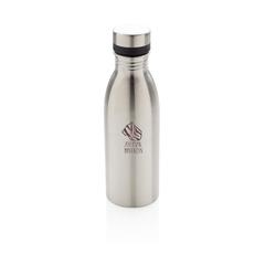 Vue Bouteille d’eau 500ml en acier inoxydable recyclé RCS de couleur gris| Krokrodeal