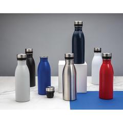 Vue Bouteille d’eau 500ml en acier inoxydable recyclé RCS de couleur gris| Krokrodeal