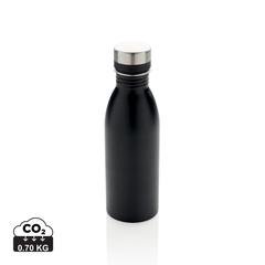 Vue Bouteille d’eau 500ml en acier inoxydable recyclé RCS de couleur noir| Krokrodeal