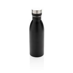 Vue Bouteille d’eau 500ml en acier inoxydable recyclé RCS de couleur noir| Krokrodeal