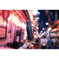 Vue Bouteille d’eau 500ml en acier inoxydable recyclé RCS de couleur noir| Krokrodeal