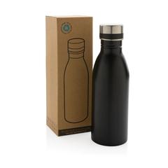 Vue Bouteille d’eau 500ml en acier inoxydable recyclé RCS de couleur noir| Krokrodeal