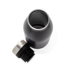 Vue Bouteille d’eau 500ml en acier inoxydable recyclé RCS de couleur noir| Krokrodeal