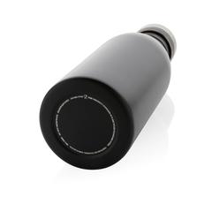 Vue Bouteille d’eau 500ml en acier inoxydable recyclé RCS de couleur noir| Krokrodeal